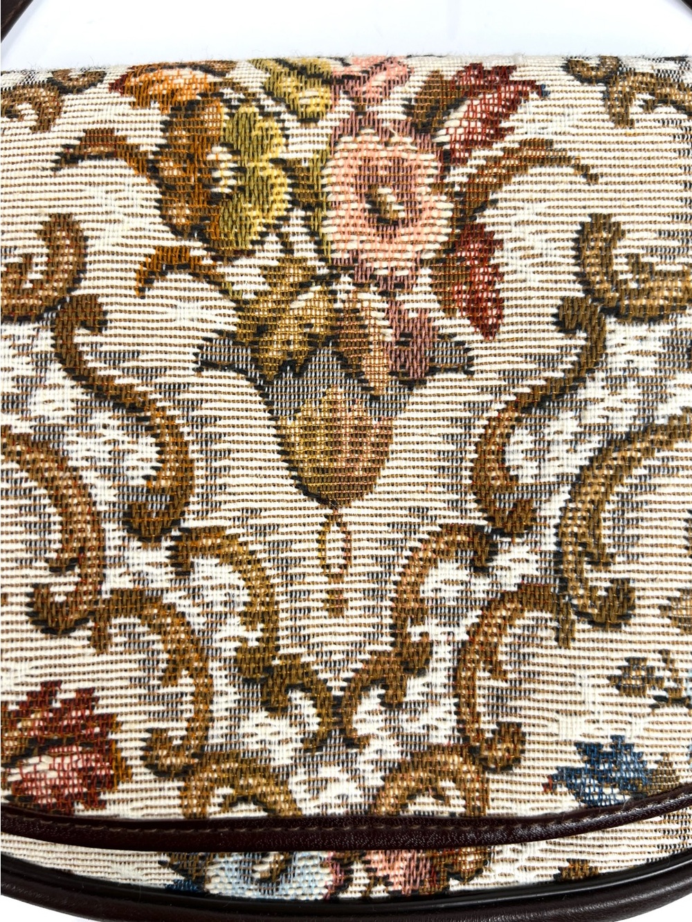 Vintage Made In England Tapestry Mini Shoulder Bag size S/M Beige Multi Floral - Picture 2 of 13